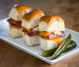 Roast Beef & Horseradish Cheese Baked Sliders